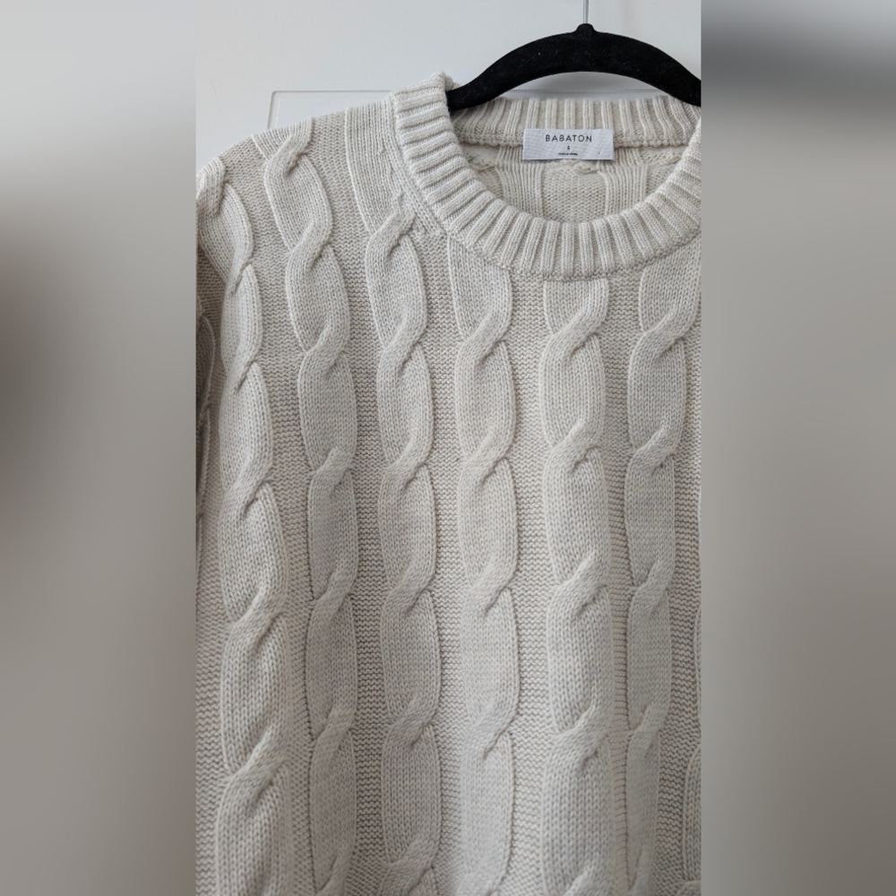 Babaton Glory Merino Wool Sweater, Heather Birch, Size S, NWOT - Picture 6 of 8